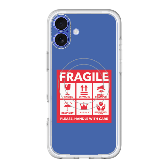 スリムプロテクションプレミアムケース with MagSafe［ FRAGILE Sticker - Blue ］