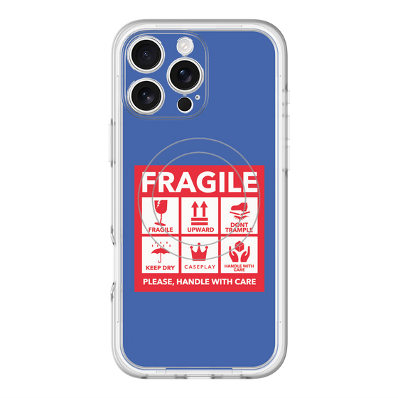 スリムプロテクションプレミアムケース with MagSafe［ FRAGILE Sticker - Blue ］