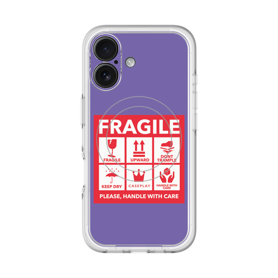 スリムプロテクションプレミアムケース with MagSafe［ FRAGILE Sticker - Purple ］