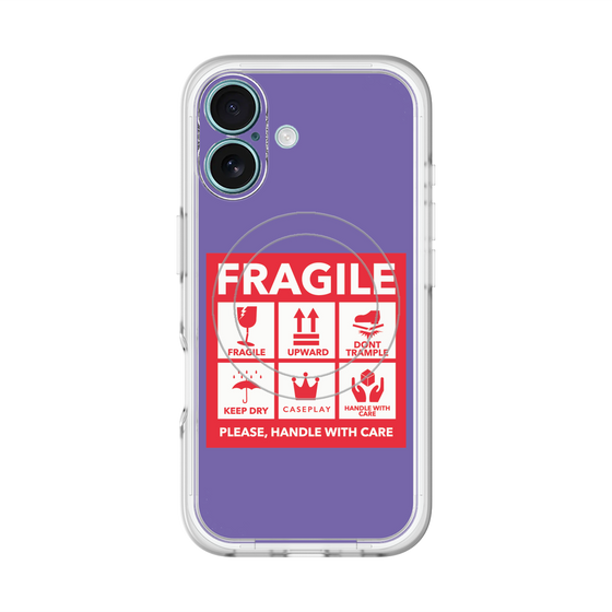 スリムプロテクションプレミアムケース with MagSafe［ FRAGILE Sticker - Purple ］