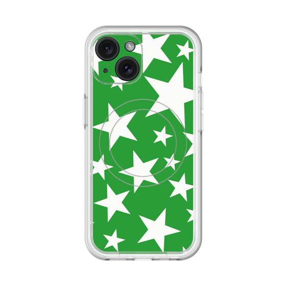 スリムプロテクションプレミアムケース with MagSafe［ Stars - Green ］