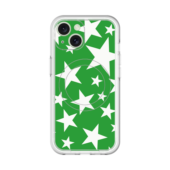スリムプロテクションプレミアムケース with MagSafe［ Stars - Green ］