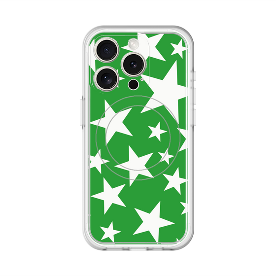 スリムプロテクションプレミアムケース with MagSafe［ Stars - Green ］