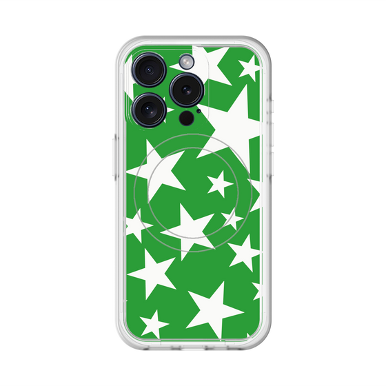 スリムプロテクションプレミアムケース with MagSafe［ Stars - Green ］