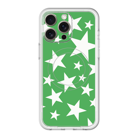 スリムプロテクションプレミアムケース with MagSafe［ Stars - Green ］