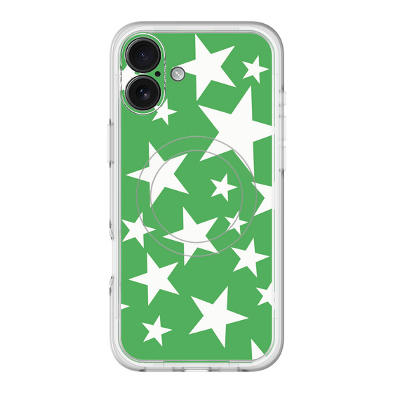 スリムプロテクションプレミアムケース with MagSafe［ Stars - Green ］