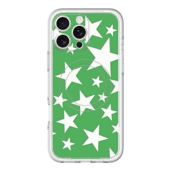 スリムプロテクションプレミアムケース with MagSafe［ Stars - Green ］