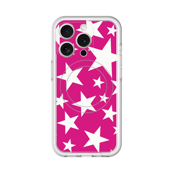 スリムプロテクションプレミアムケース with MagSafe［ Stars - Pink ］