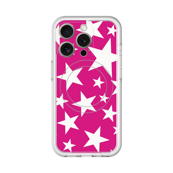 スリムプロテクションプレミアムケース with MagSafe［ Stars - Pink ］