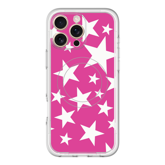 スリムプロテクションプレミアムケース with MagSafe［ Stars - Pink ］