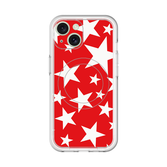 スリムプロテクションプレミアムケース with MagSafe［ Stars - Red ］