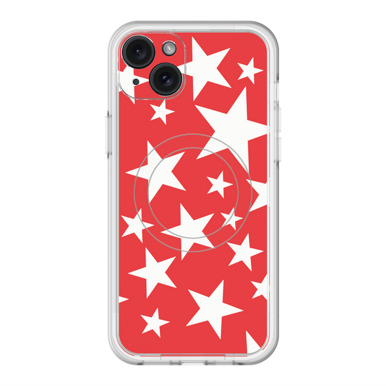スリムプロテクションプレミアムケース with MagSafe［ Stars - Red ］