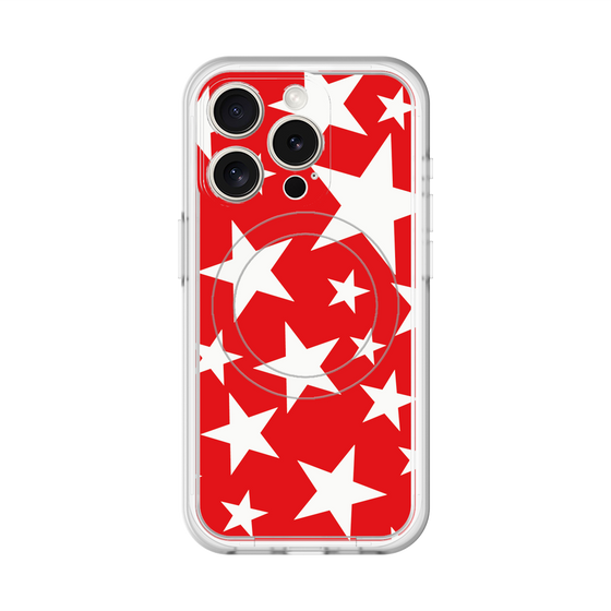 スリムプロテクションプレミアムケース with MagSafe［ Stars - Red ］