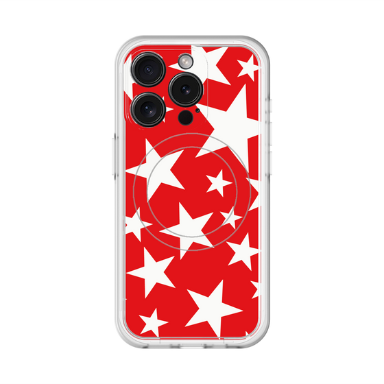 スリムプロテクションプレミアムケース with MagSafe［ Stars - Red ］