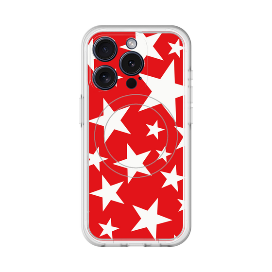 スリムプロテクションプレミアムケース with MagSafe［ Stars - Red ］