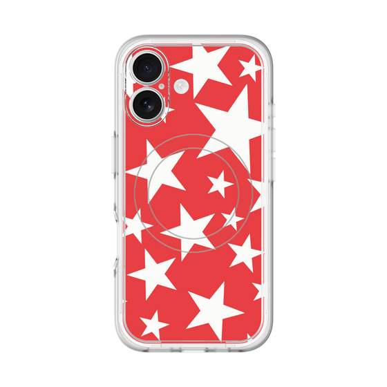 スリムプロテクションプレミアムケース with MagSafe［ Stars - Red ］