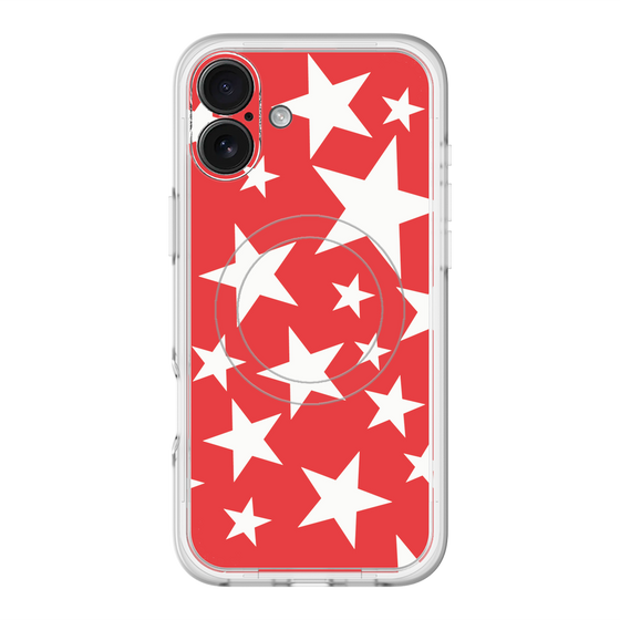 スリムプロテクションプレミアムケース with MagSafe［ Stars - Red ］