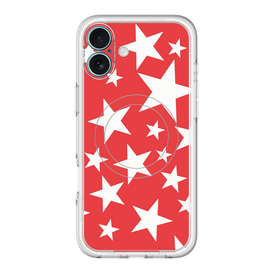 スリムプロテクションプレミアムケース with MagSafe［ Stars - Red ］
