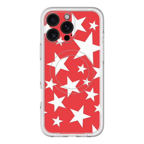 スリムプロテクションプレミアムケース with MagSafe［ Stars - Red ］