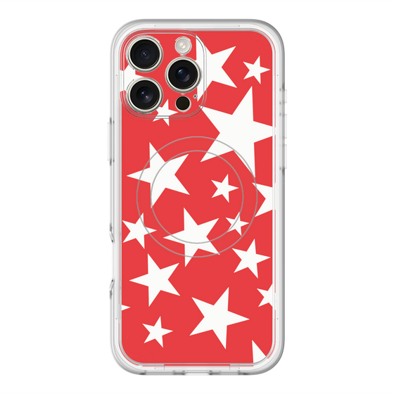 スリムプロテクションプレミアムケース with MagSafe［ Stars - Red ］