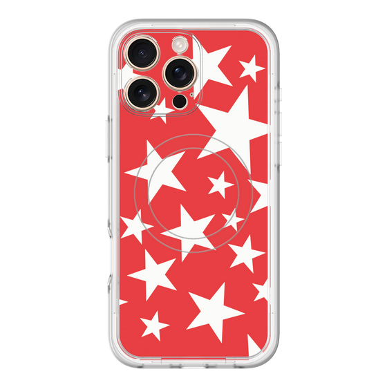 スリムプロテクションプレミアムケース with MagSafe［ Stars - Red ］