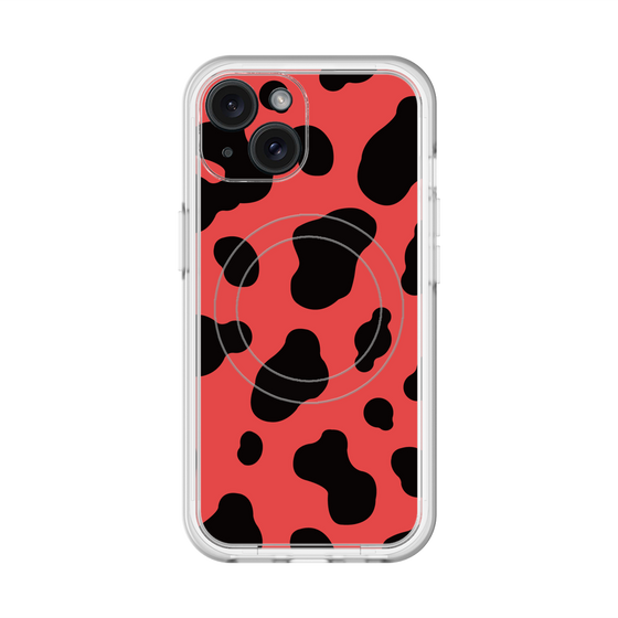 スリムプロテクションプレミアムケース with MagSafe［ Cow - Red ］