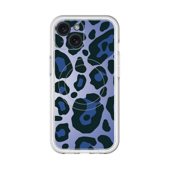 スリムプロテクションプレミアムケース with MagSafe［ Leopard - Blue ］