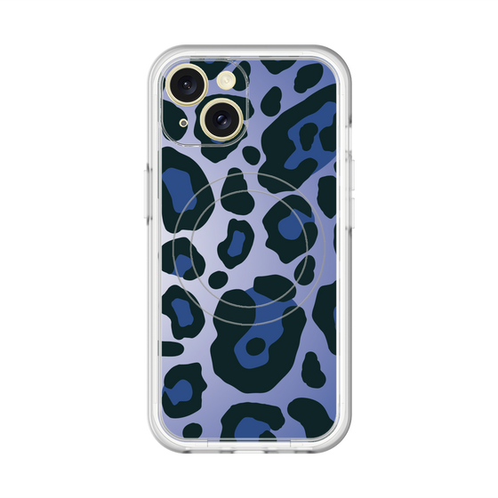 スリムプロテクションプレミアムケース with MagSafe［ Leopard - Blue ］