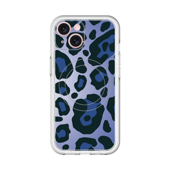 スリムプロテクションプレミアムケース with MagSafe［ Leopard - Blue ］