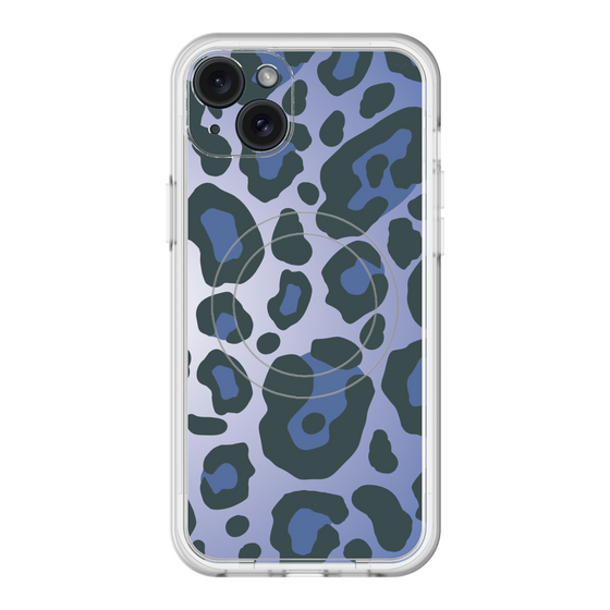 スリムプロテクションプレミアムケース with MagSafe［ Leopard - Blue ］