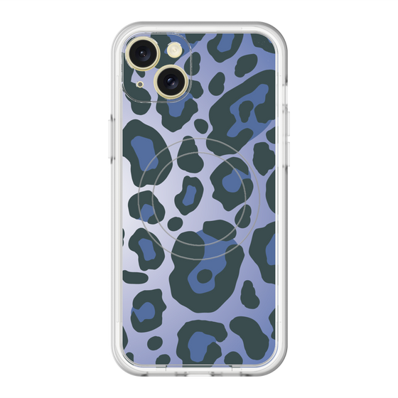 スリムプロテクションプレミアムケース with MagSafe［ Leopard - Blue ］