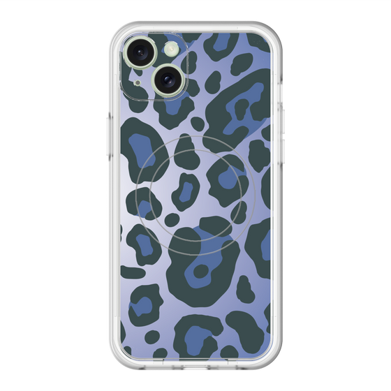 スリムプロテクションプレミアムケース with MagSafe［ Leopard - Blue ］