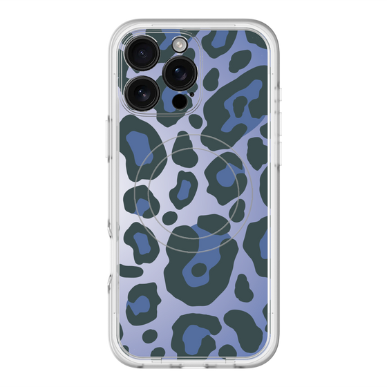 スリムプロテクションプレミアムケース with MagSafe［ Leopard - Blue ］