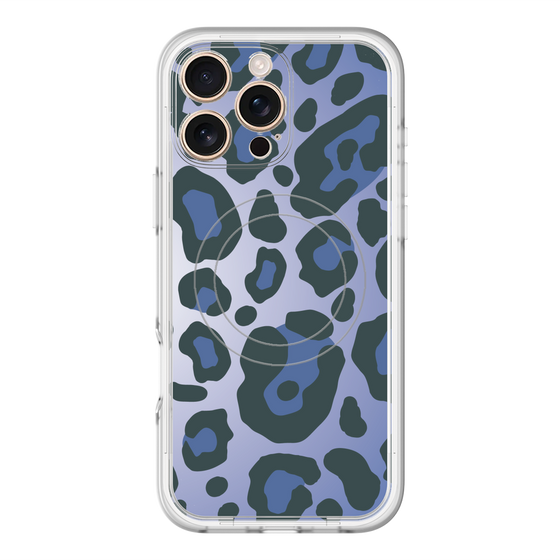 スリムプロテクションプレミアムケース with MagSafe［ Leopard - Blue ］