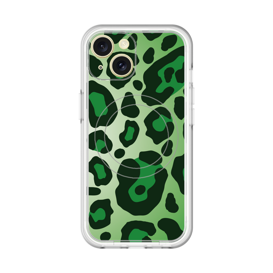 スリムプロテクションプレミアムケース with MagSafe［ Leopard - Green ］