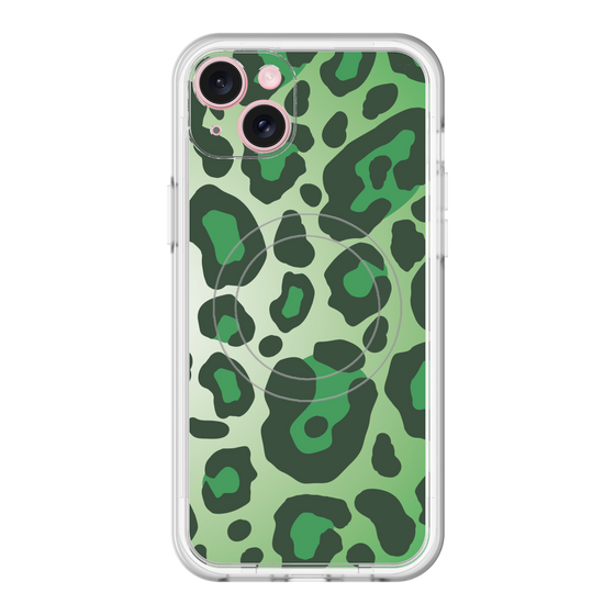 スリムプロテクションプレミアムケース with MagSafe［ Leopard - Green ］