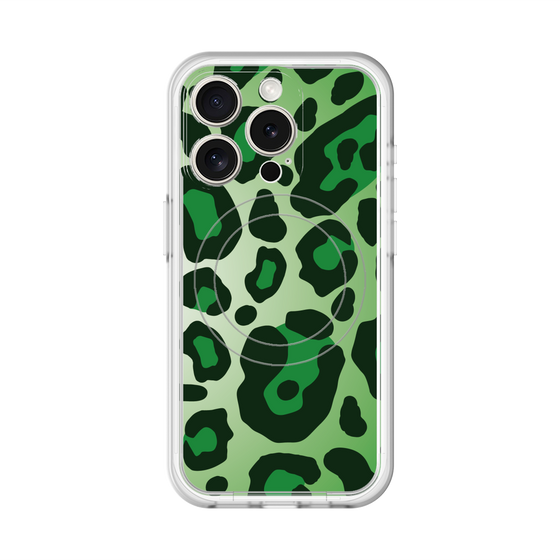 スリムプロテクションプレミアムケース with MagSafe［ Leopard - Green ］