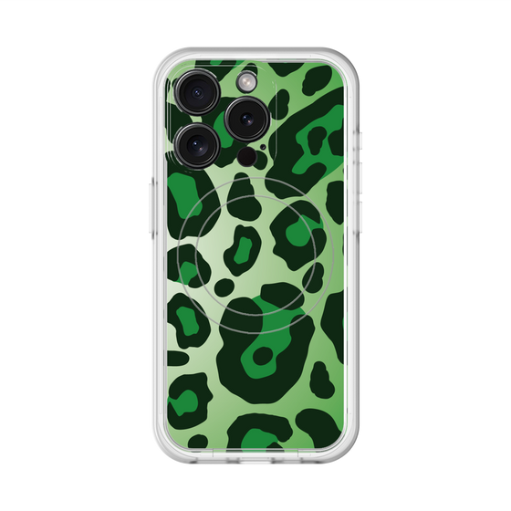 スリムプロテクションプレミアムケース with MagSafe［ Leopard - Green ］