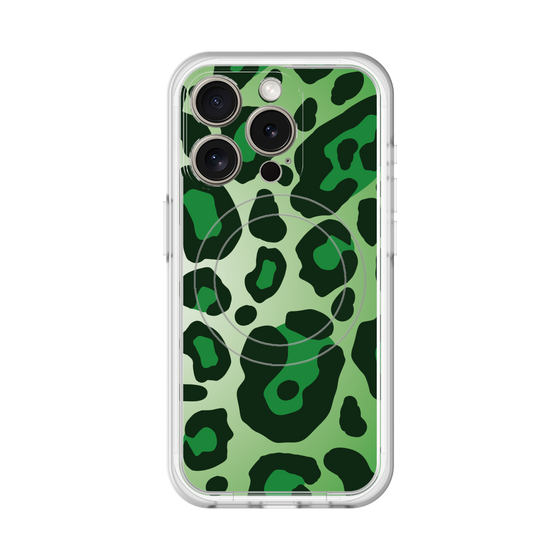 スリムプロテクションプレミアムケース with MagSafe［ Leopard - Green ］