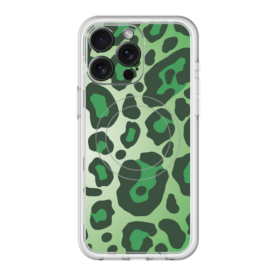 スリムプロテクションプレミアムケース with MagSafe［ Leopard - Green ］
