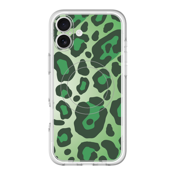 スリムプロテクションプレミアムケース with MagSafe［ Leopard - Green ］