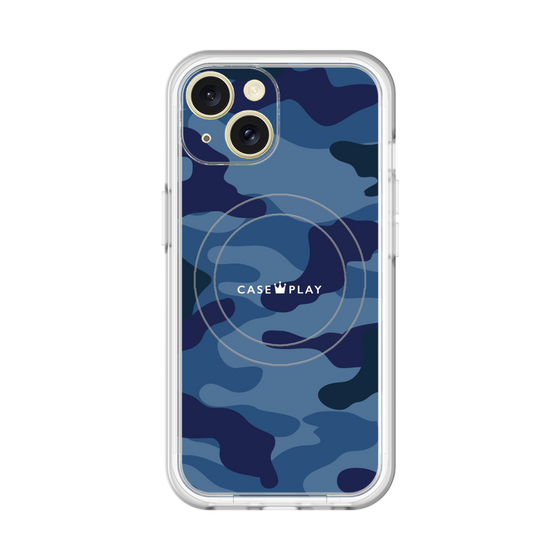 スリムプロテクションプレミアムケース with MagSafe［ Camouflage - Blue ］