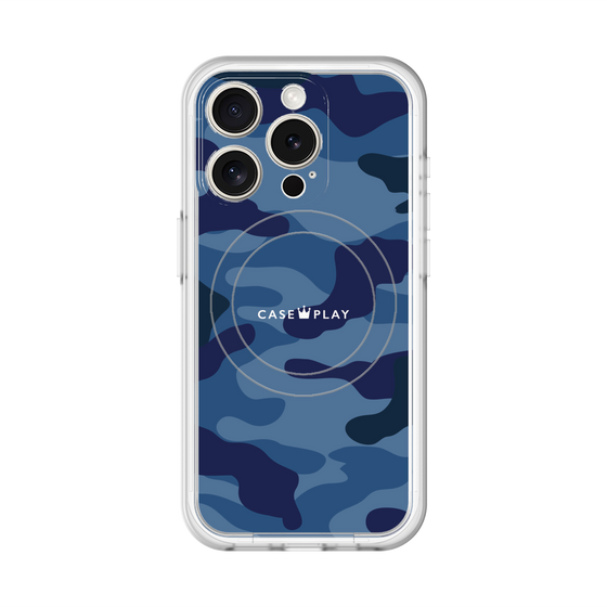 スリムプロテクションプレミアムケース with MagSafe［ Camouflage - Blue ］