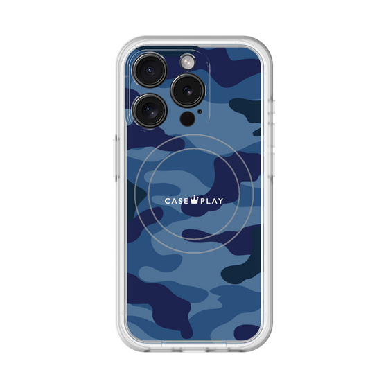 スリムプロテクションプレミアムケース with MagSafe［ Camouflage - Blue ］