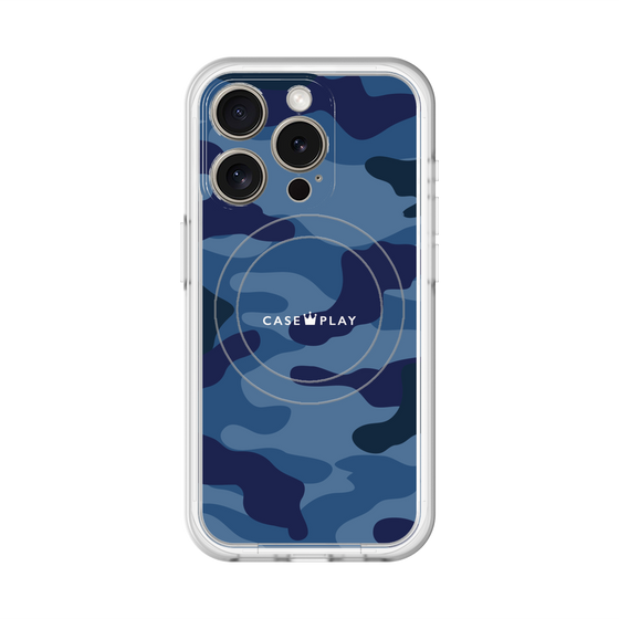 スリムプロテクションプレミアムケース with MagSafe［ Camouflage - Blue ］
