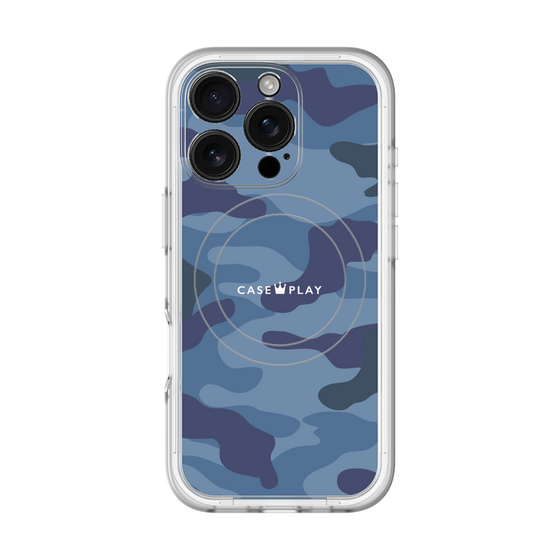 スリムプロテクションプレミアムケース with MagSafe［ Camouflage - Blue ］