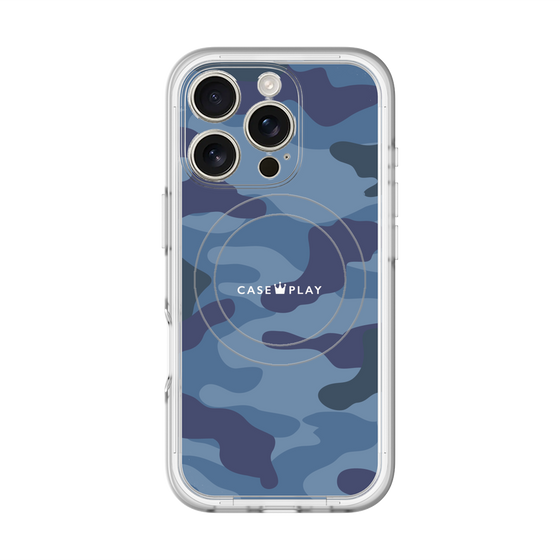 スリムプロテクションプレミアムケース with MagSafe［ Camouflage - Blue ］