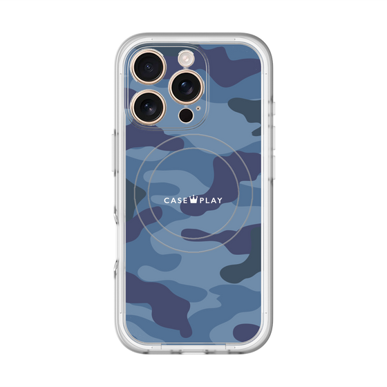 スリムプロテクションプレミアムケース with MagSafe［ Camouflage - Blue ］