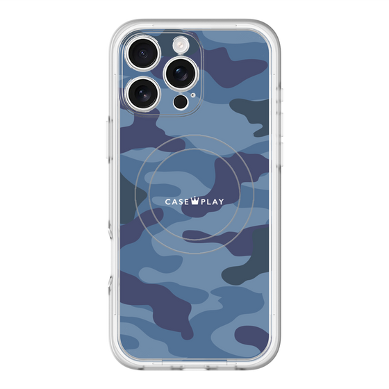 スリムプロテクションプレミアムケース with MagSafe［ Camouflage - Blue ］