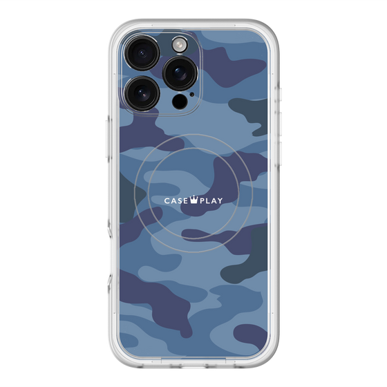 スリムプロテクションプレミアムケース with MagSafe［ Camouflage - Blue ］